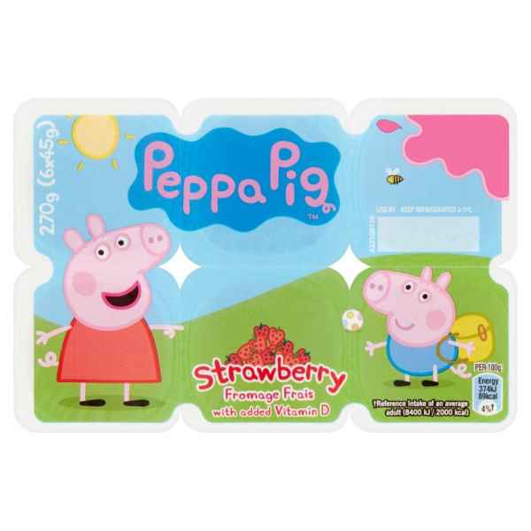 Peppa Pig Strawberry Fromage Frais 6x45g