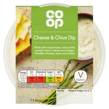 Co Op Cheese and Chive Dip 200g