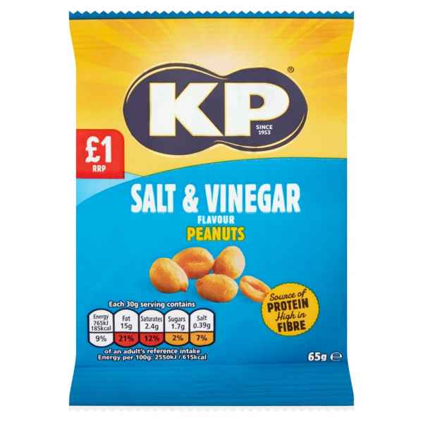 KP Salt & Vinegar Flavour Peanuts 65g