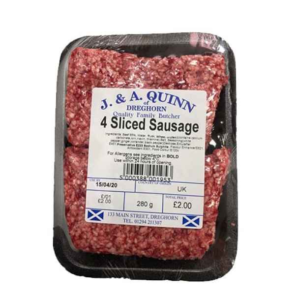 4 Sliced Sausages – J. & A. Quinn