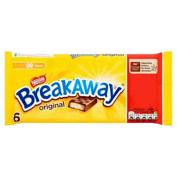 Breakaway Milk Chocolate Biscuit Bar 6 Pack £1