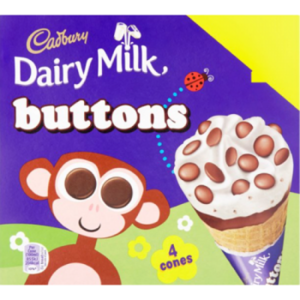 Cadbury Dairy Milk Buttons Cones 4pk